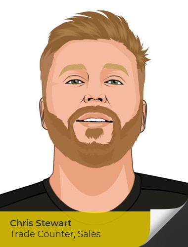 Chris Stewart Trade Counter Sales