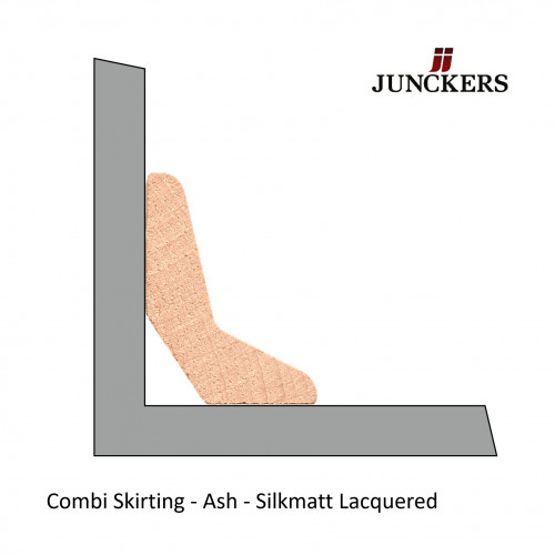 1pk: Junckers - Sports Combi Skirting - Ash - SilkMatt Lacquered - 38x48x2400mm - (5/pk)