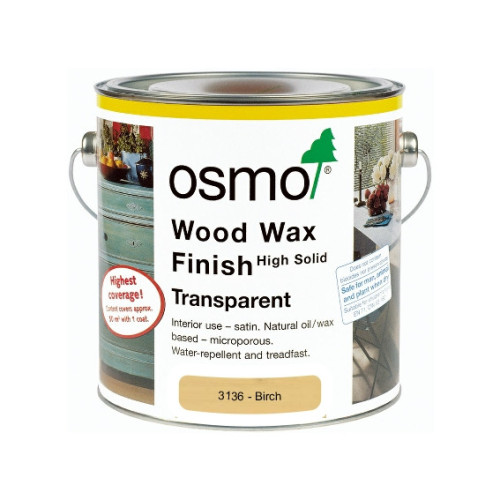 0.375ltr: Osmo - Wood Wax Finish Transparent Colour - Birch - (3136B) 