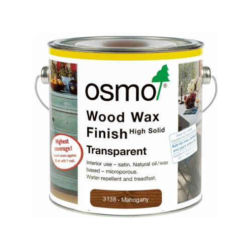 0.125ltr: Osmo - Wood Wax Finish Transparent Colour - Mahogany - (3138A)
