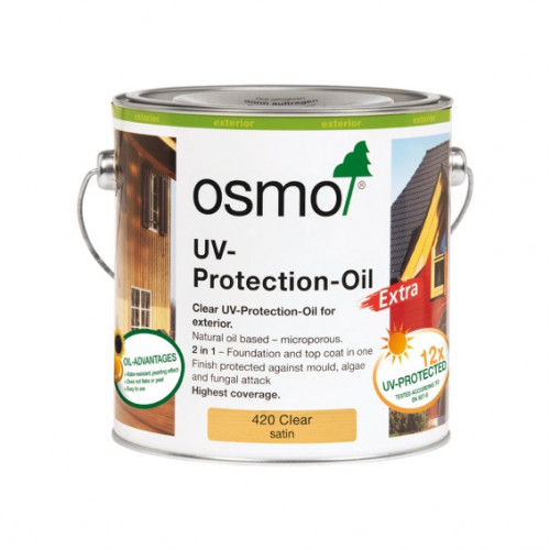 2.5ltr: Osmo UV Protection Oil - Extra - with active ingredients - Clear Satin - (420D)