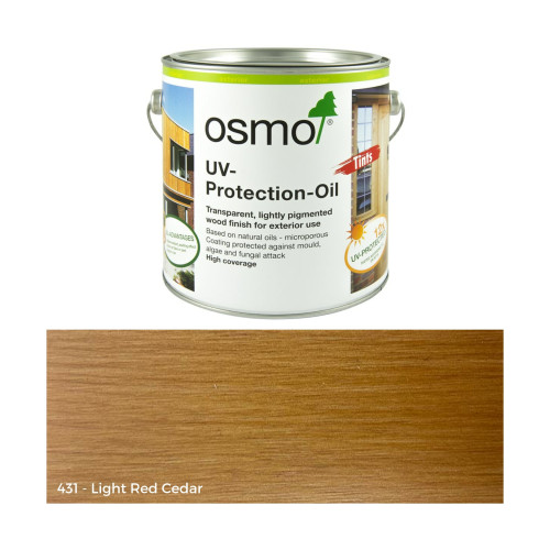 0.75ltr: Osmo - UV Protection Oil - Tints - with active ingredients - Light Red Cedar - (431C)