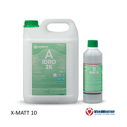 5ltr: VerMeister - Idro 2K - 2K Water Based Lacquer - ExtraMatt Natural Wood Effect 10% Sheen