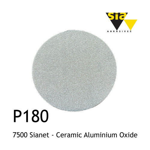 1 Box: P180 - Sia - 7500 Sianet - Knitted Fabric Disc - Ceramic Aluminium Oxide - 150mm - 6" - (50/box)