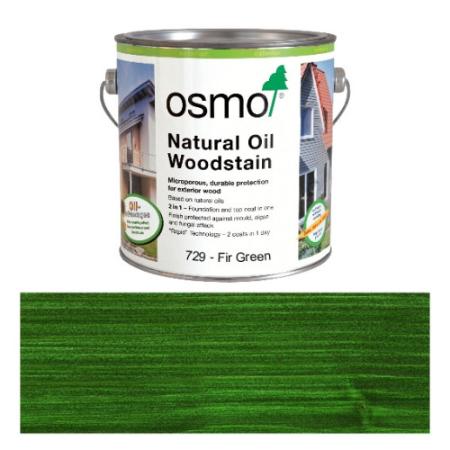 2.5ltr: Osmo - Natural Oil Woodstain - Fir Green - (729D)