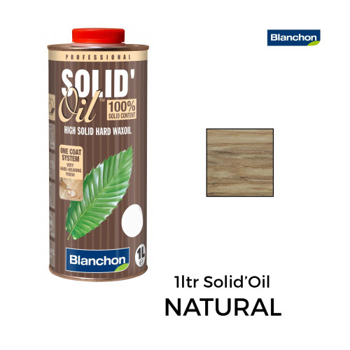 1ltr: Blanchon - Solid Oil Hard Waxoil - High Solid 1-Coat Hard Waxoil - Natural 100% 