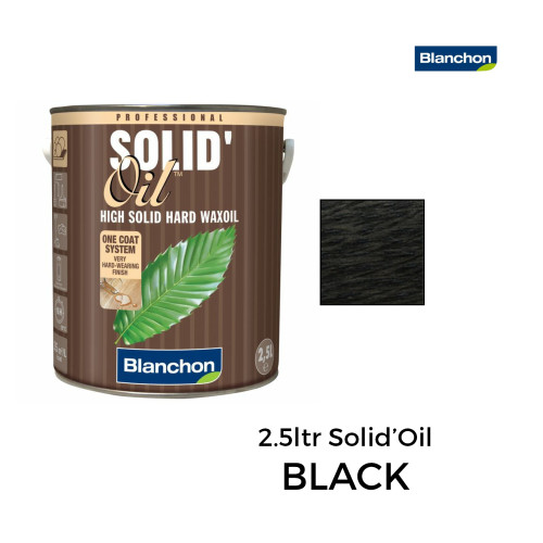 2.5ltr: Blanchon - Solid Oil Hard Waxoil - High Solid 1-Coat Hard Waxoil - Black 