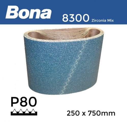 P80 - Bona - Zirconia Mix - Anti Static Sanding Belt - 250x750mm - 10"