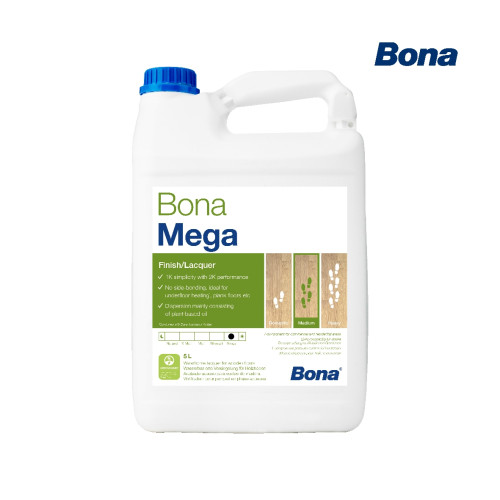 5ltr: Bona - Mega - Gloss - 1K Water Based Lacquer