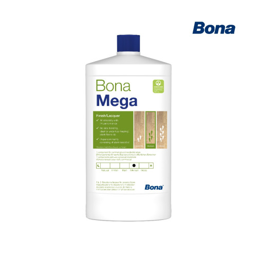 1ltr: Bona - Mega - SilkMatt - 1K Water Based Lacquer