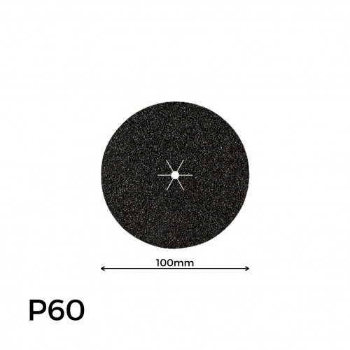 1 Box: P60 - Bona - Silicon Carbide - Hook & Loop Sanding Discs - 100mm Diameter with 8mm Centre Hole - (50/Box)