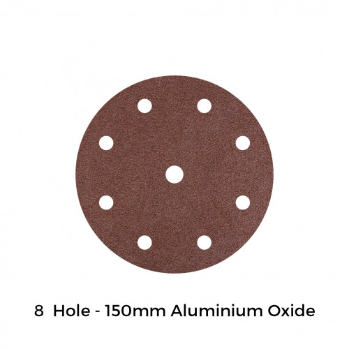 Starcke - 150mm Aluminium Oxide 8 Hole Hook & Loop Sanding Discs