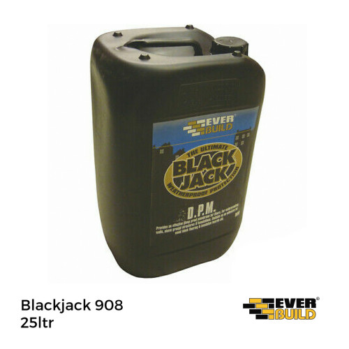 25ltr Tin: Everbuild Blackjack 908 Woodblock & Mosaic Bitumen Dipping Adhesive 