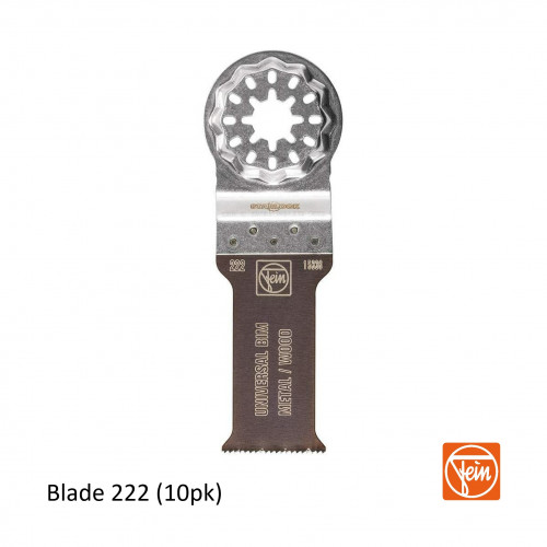 Fein - Starlock - E-Cut 222 form BIM universal saw blade - 28mm Width x 55mm Length - Pack of 10 - (replaces blade 151)
