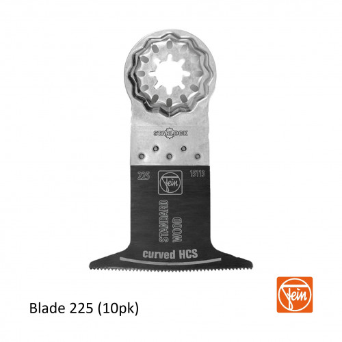 Fein - Starlock - E-Cut 225 form HCS curved saw blade - 65mm Width x 50mm Length - Pack of 10 - (replaces blade 134)