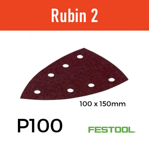 1 Box: (499136) P100 - Festool - Rubin2 - StickFix - Triangular Delta Hook & Loop Sanding Sheets - 100/150mm - (50/Box) 
