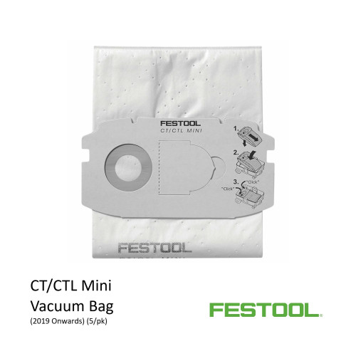 1pk: Festool - Midi Vacuum Filter Bags - 15ltr - (5/pk) (498411)