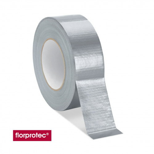 1 Roll: Florprotec - Cloth Tape for joining floor protection to floor protection - Silver - 50mm x 50m