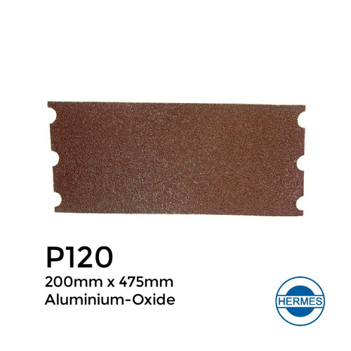 P120 - Hermes - Aluminium Oxide - Paper Floor Sander Loading - With Notched End - 200x475mm - 8"