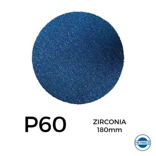 1 Box: P60 - Hermes - Zirconia - Hook & Loop Sanding Discs - 180mm - 7" - Without Centre Hole - (25/Box)