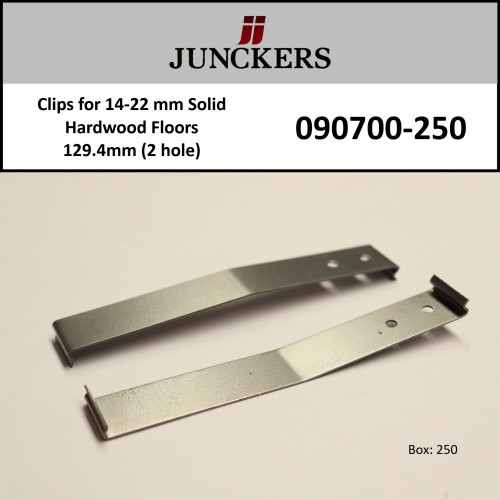 1 Box: Junckers - Clips - Yellow - 2 Hole 129.4mm - (250/Box) - for 14-22mm floors
