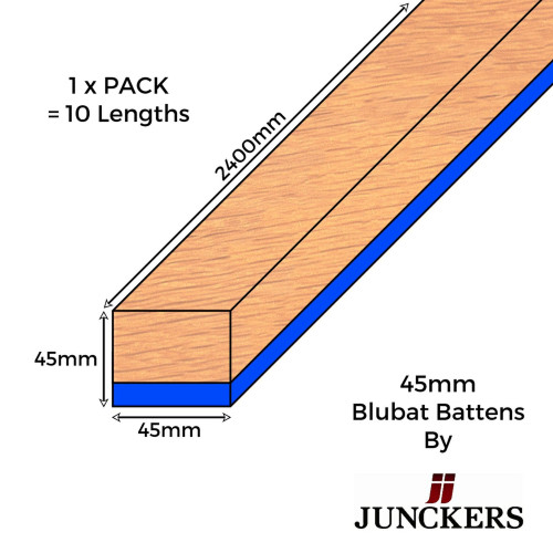 1pk: Junckers - 45mm BluBat Battens - 45x45x2400mm - (10/pk)
