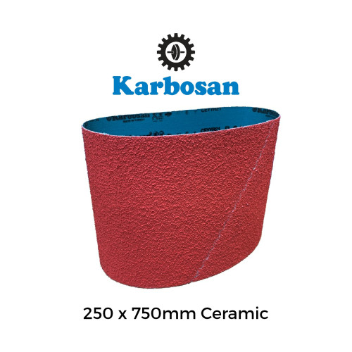 P24 - Karbosan - Ceramic - Polyester Cloth Backed Sanding Belt - 250x750mm - 10" 