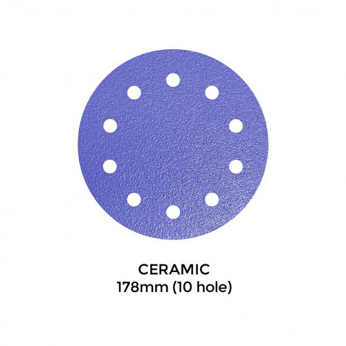 Pallmann - 178mm Ceramic 10 Hole Hook & Loop Sanding Discs