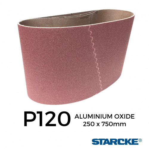 P120 - Starcke - Aluminium Oxide - Cloth Backed Sanding Belt - 250x750mm - 10" 
