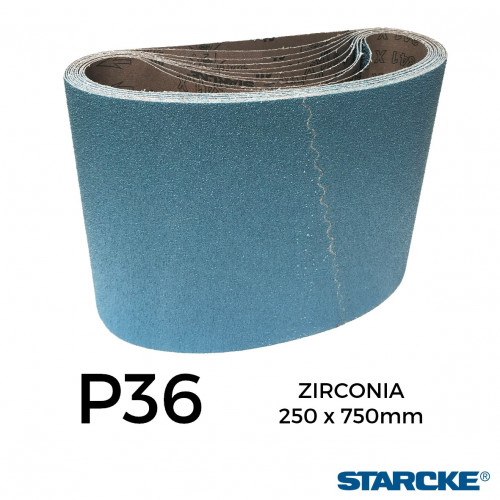 P36 - Starcke - Zirconia - Cloth Backed Sanding Belt - 250x750mm - 10" 