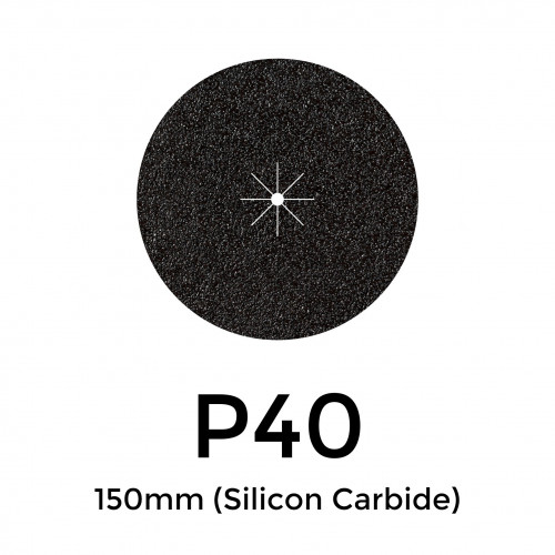 1 Box: P40 - Starcke - Silicon Carbide - Hook & Loop Sanding Discs - 150mm - 6" - (50/Box)