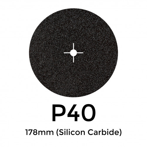 1 Box: P40 - Starcke - Silicon Carbide - Hook & Loop Sanding Discs - 178mm - 7" - (50/Box)