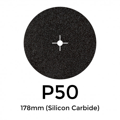 1 Box: P50 - Starcke - Silicon Carbide - Hook & Loop Sanding Discs - 178mm - 7" - (50/box) 