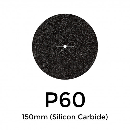 1 Box: P60 - Starcke - Silicon Carbide - Hook & Loop Sanding Discs - 150mm - 6" - (50/Box)