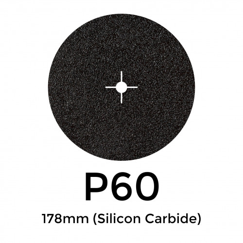 1 Box: P60 - Starcke - Silicon Carbide - Hook & Loop Sanding Discs - 178mm - 7" - (50/Box) 