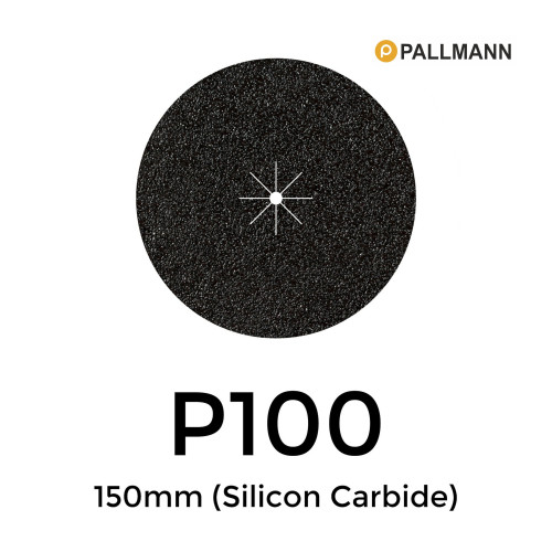 1 Box: P100 - Pallmann - Silicon Carbide - Hook & Loop Sanding Discs - 150mm - 6" - (50/Box)