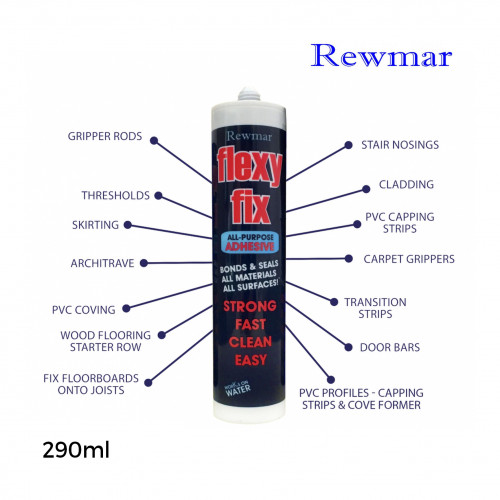 290ml Cartridge: Rewmar - Flexy Fix - Superfast Flexible Grab Adhesive 
