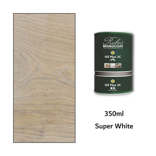 350ml: Rubio Monocoat - Oil Plus 2C - (Part A and B) - Super White 