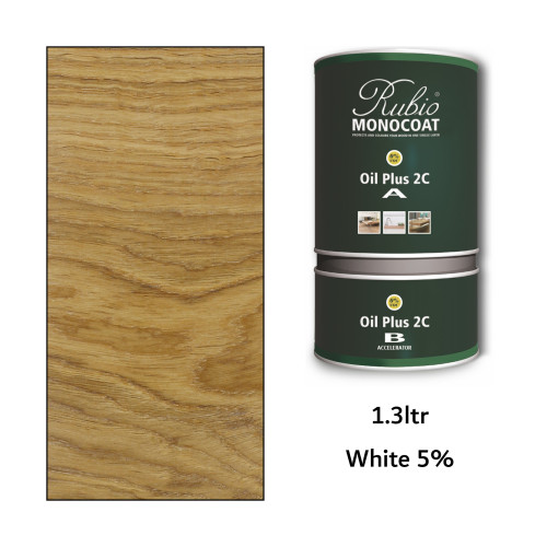 1.3ltr: Rubio Monocoat - Oil Plus 2C - (Part A and B) - White 5% 