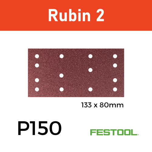 1 Box: (499051) P150 Festool - Rubin2 - StickFix - Hook & Loop Sanding Sheets - - 80x133mm - (50/Box)