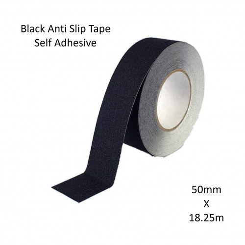 1 Roll: Gradus - Safety Track - Anti Slip Grip Tape - Self Adhesive - Black - 50mm x 18.25m 