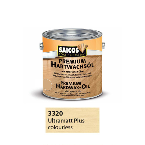 0.75ltr: Saicos - Premium Hardwax Oil - Clear UltraMatt Plus (3320)