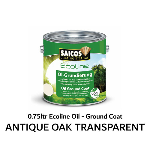 0.75ltr: Saicos - Ecoline Oil - Ground Coat - Antique Oak Transparent