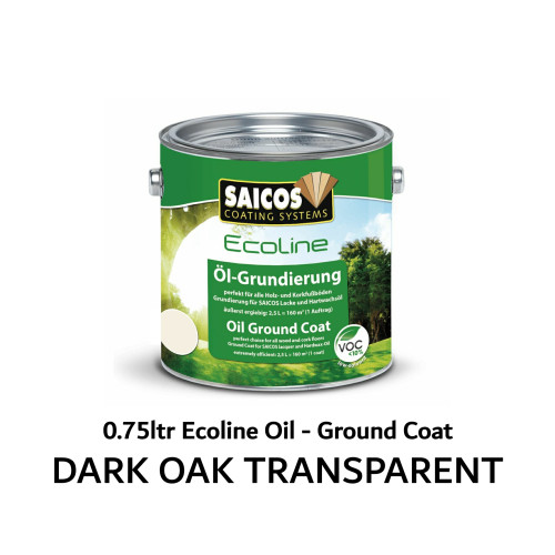 0.75ltr: Saicos - Ecoline Oil - Ground Coat - Dark Oak Transparent