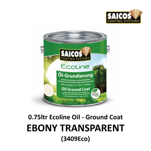 0.75ltr: Saicos - Ecoline Oil - Ground Coat - Ebony Transparent - (3490ECO300)