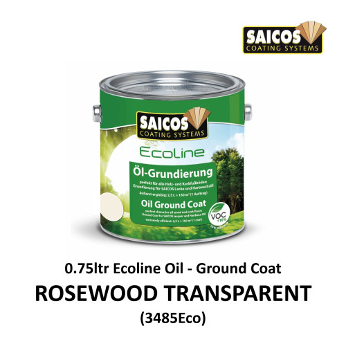 0.75ltr: Saicos - Ecoline Oil - Ground Coat - Rosewood Transparent - (3485ECO300)
