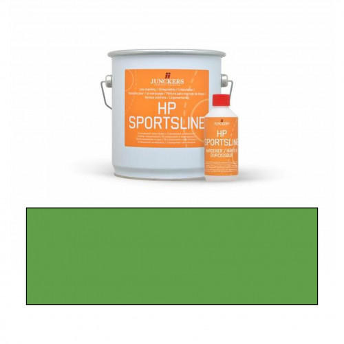 2.3ltr: Junckers - HP Sportsline Paint - Green - 2K Water Based Polyurethane - Indoor Court Line Marking Paint - including 0.2ltr hardener