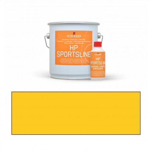 2.3ltr: Junckers - HP Sportsline Paint - Yellow - 2K Water Based Polyurethane - Indoor Court Line Marking Paint - including 0.2ltr hardener
