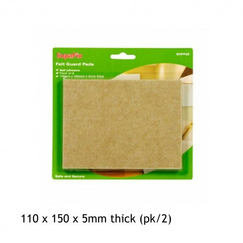 1pk: SupaFix - Felt Pads - Self Adhesive - 110x150x5mm - (2/pk)