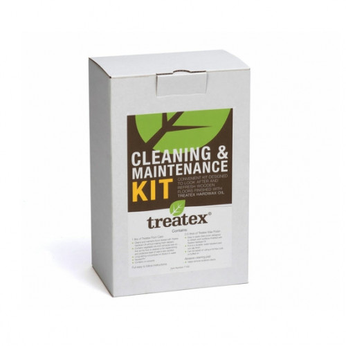 Treatex - Cleaning & Maintenance Kit - Contains: 1ltr: Floor Care & 0.5ltr: Wax Polish & 1 x Scotch Pad
